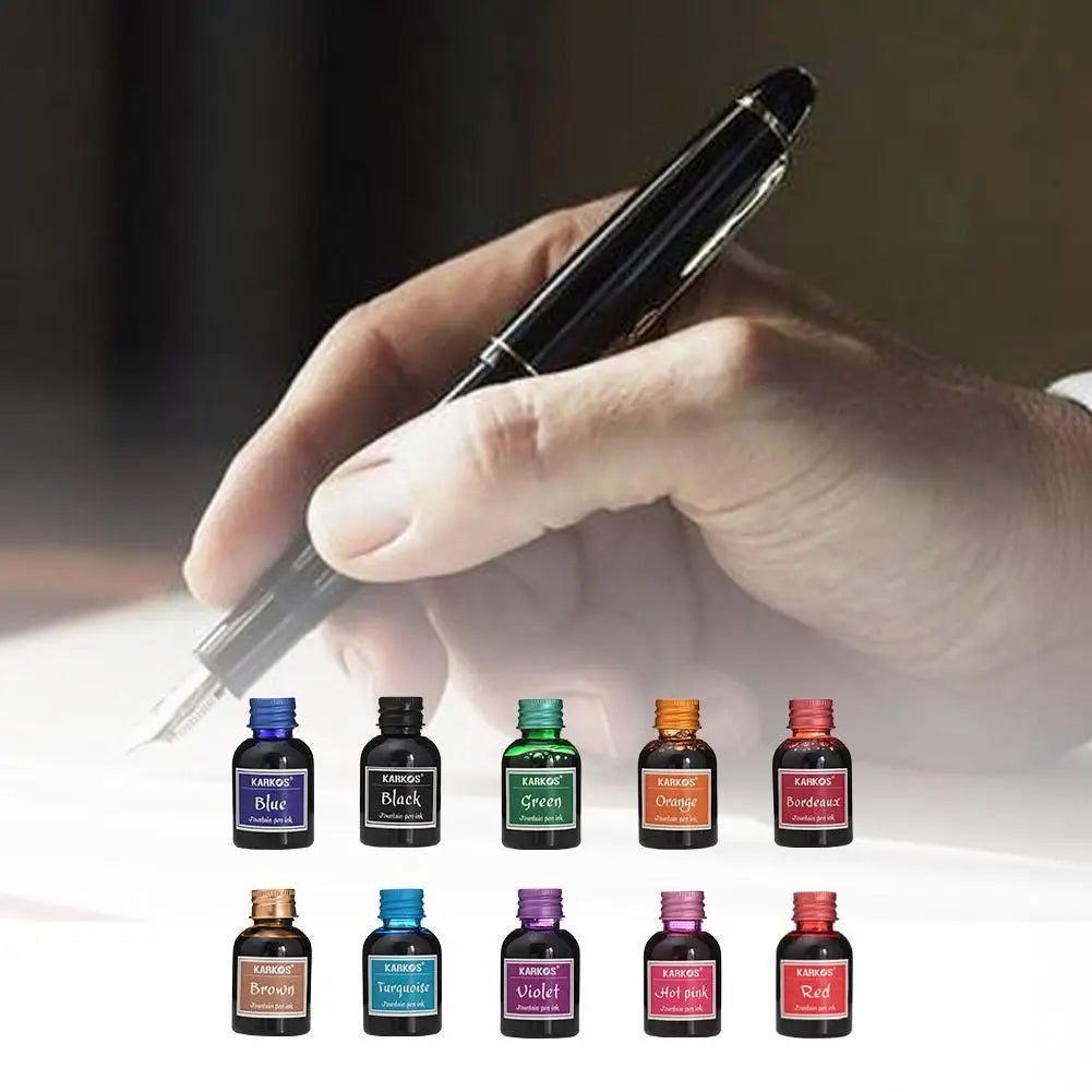 10 Colors 30ML Colorful Fountain Pen Ink Refilling Inks Universal Refill Ink Stationery School Brand New Product School Supplies