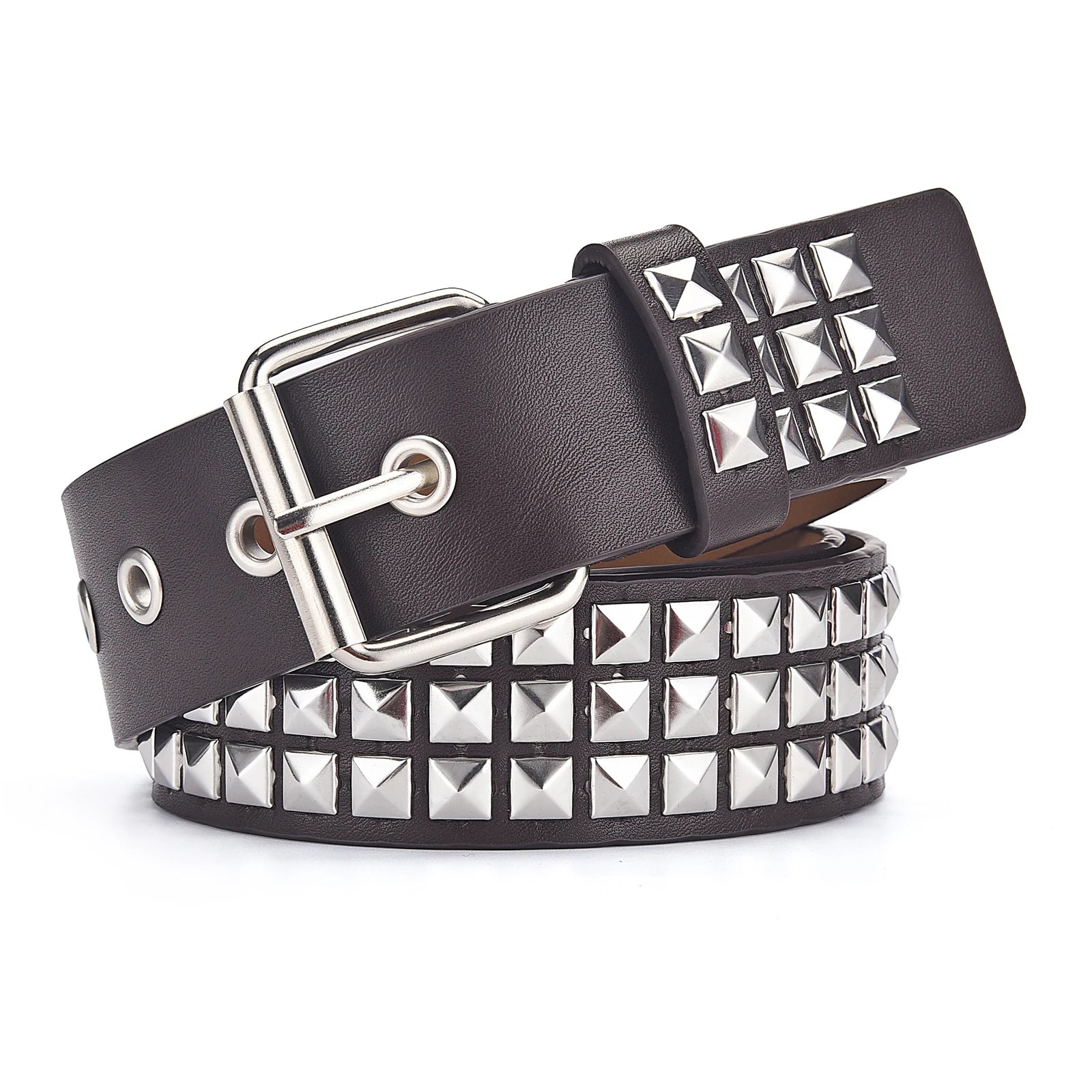 Unisex Punk Pyramid Rivet Belt Stylish Metal Hardware - Smarsty
