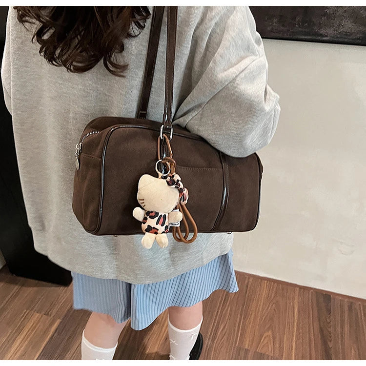 Casual Large Capacity Suede Shoulder Bag For Women Retro - Smarsty