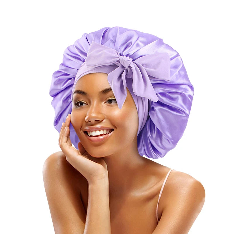 Adjustable Satin Sleeping Hat Elastic Tie For Hair Care - Smarsty