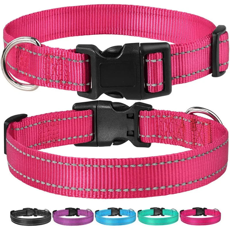Reflective Nylon Dog Collar With Adjustable Safety Feature - Smarsty