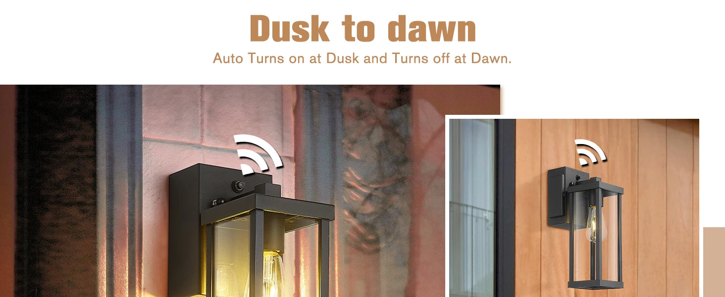 Porch Light With GFCI Outlet Dusk To Dawn Outdoor Light Exterior Lighting Fixtures Wall Mount For House Patio Garage Hallway