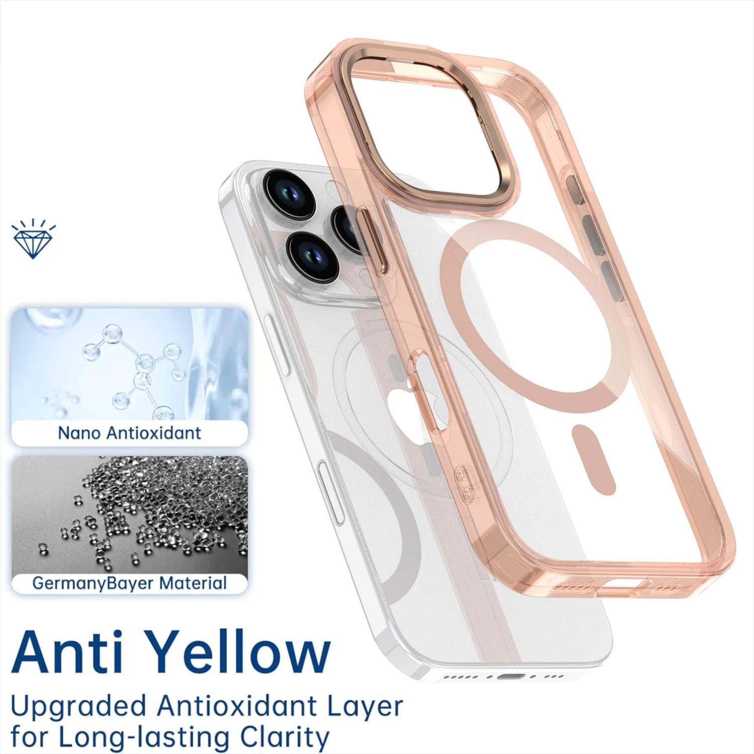 High hardness Magnetic Magsafe Metal Lens Buttons Clear Case For iPhone 16 Pro Max 15 Pro Max 14 Pro 13 12 11 X XS Protect Cover