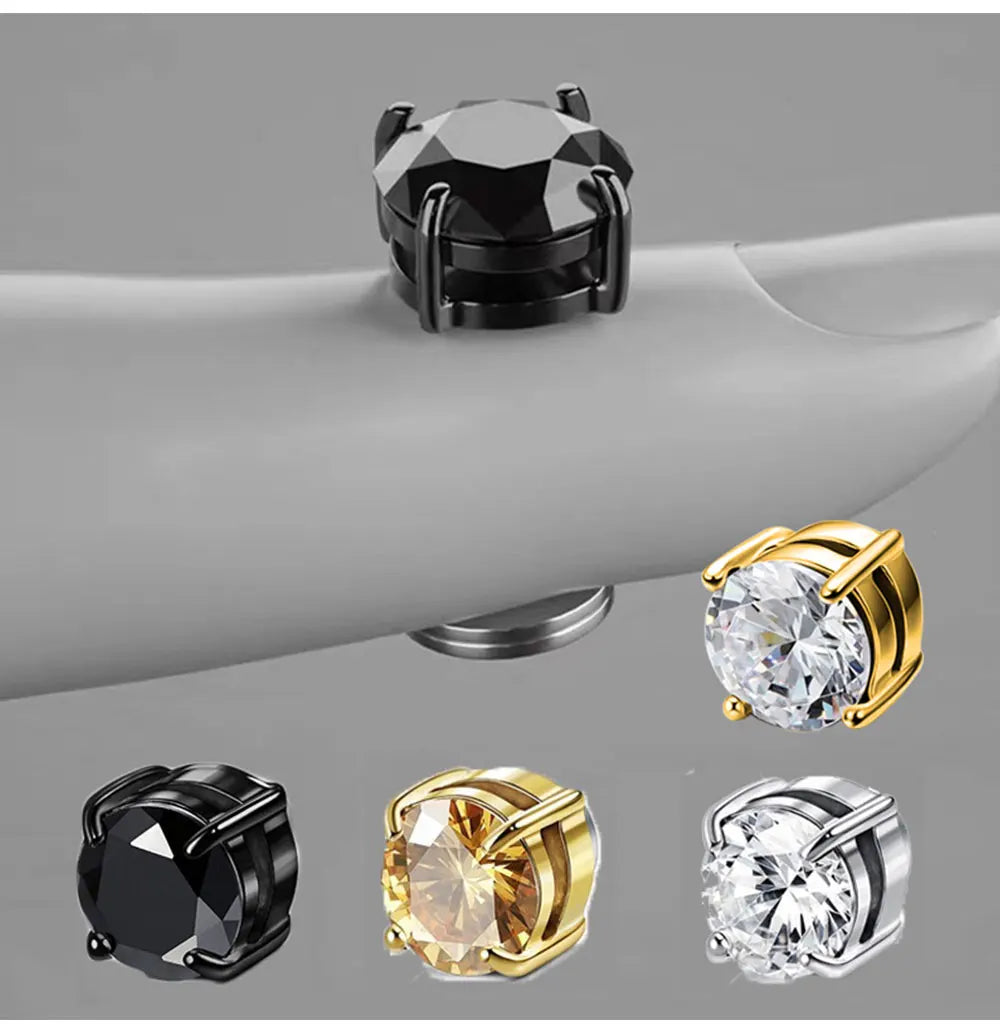 Fashion Crystal Magnetic Clip Earrings for Men and Women - Smarsty