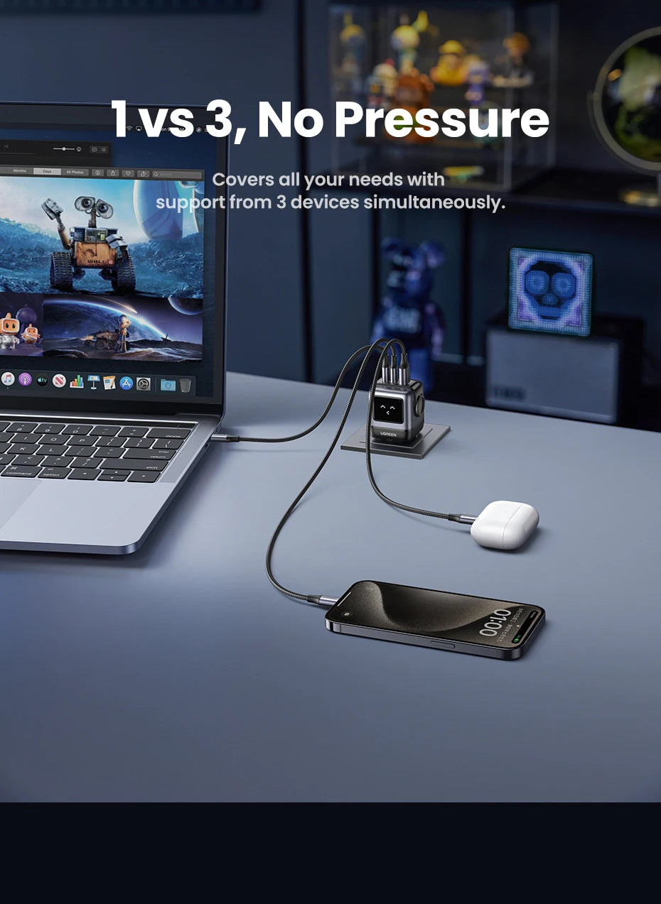 65W GaN Charger With PD3.0 PPS Fast Charge Compact Travel - Smarsty