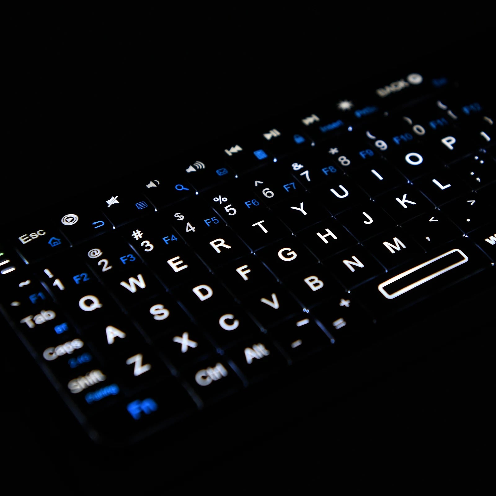 Mini Bluetooth Keyboard Backlit IR Touchpad Wireless
