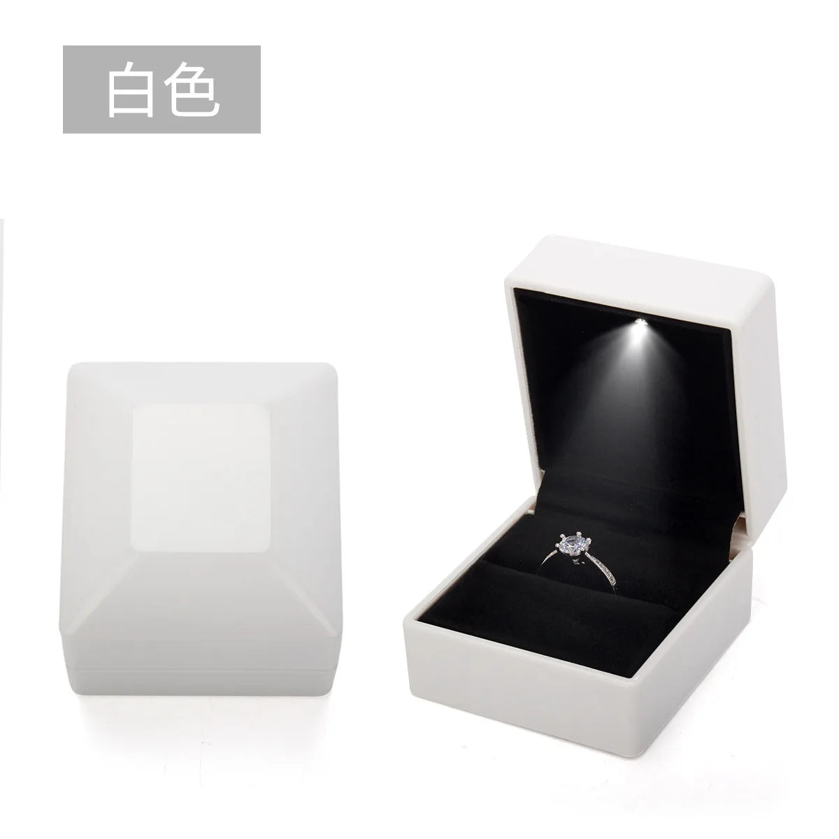 LED Illuminated Ring Box with Velvet Display Finish - Smarsty