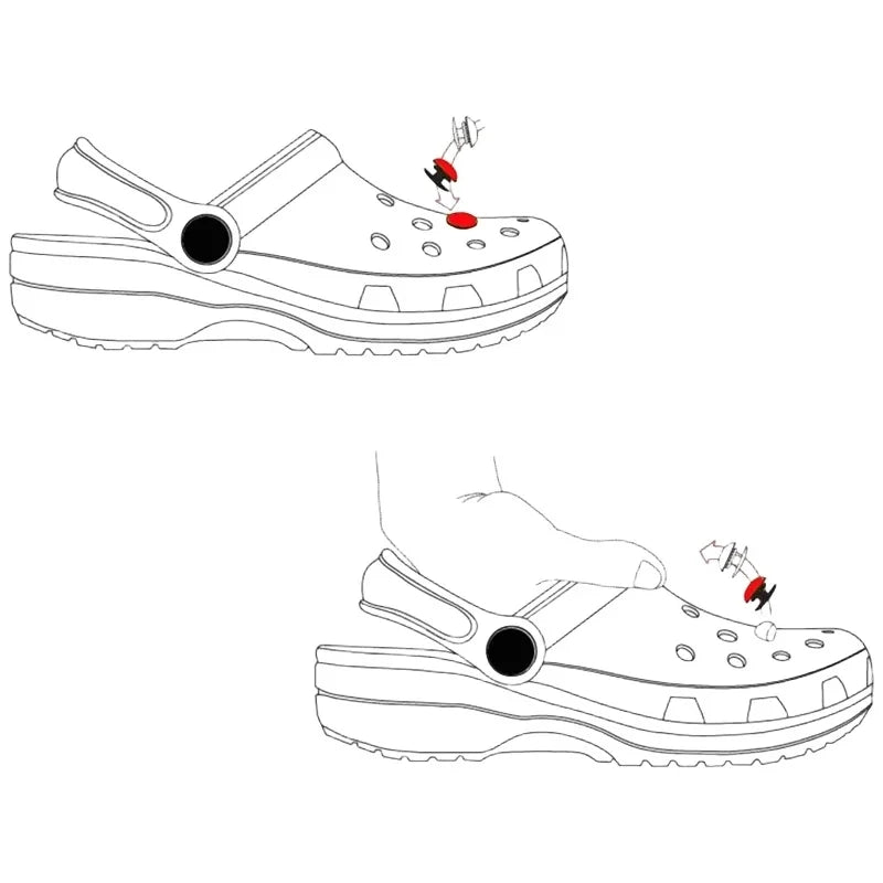 MINISO Hello Kitty Silvery Shoe Charms Set Cute Cartoon Plastics Decorations for Clogs & Sandals Perfect Gift for Boy Girl
