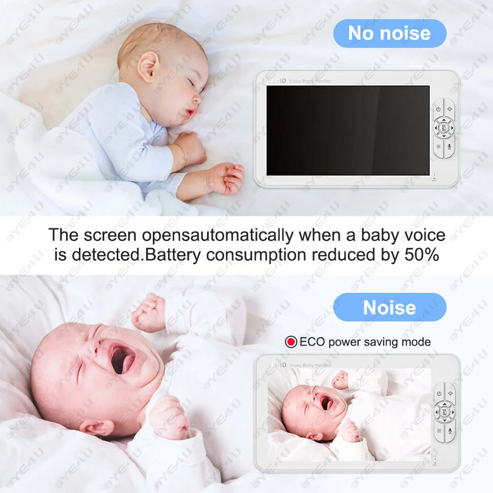 5 Inch Video Baby Monitor With Camera PTZ Zoom Babyphone Cam Security Protection Surveillance Cameras Temperature Sensor Lullaby by Smarsty