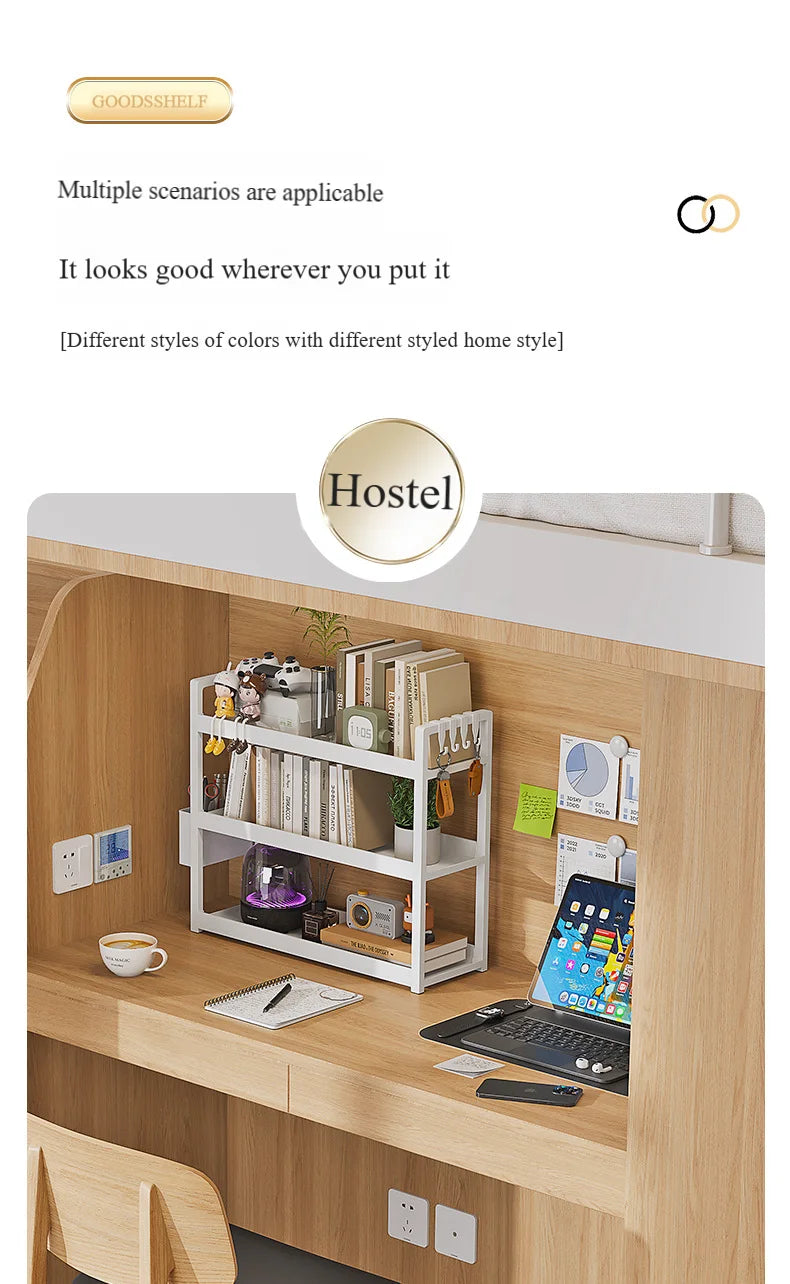 3-Tier Multifunctional Storage Shelf,Space-Saving Desktop Shelf,Desk Shelf,organizer,Non-slip Design and Easy To Assemble by Smarsty