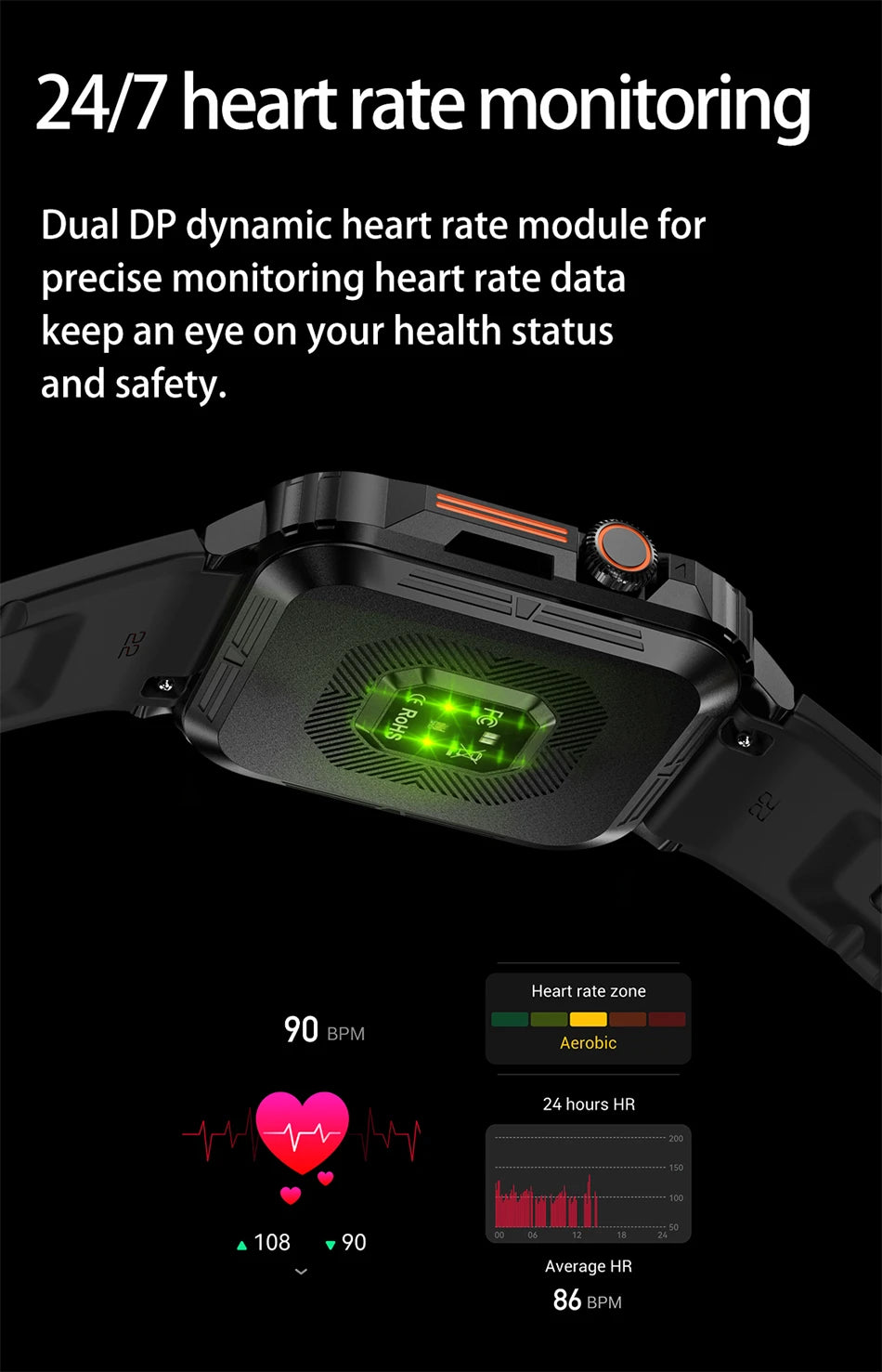 2024 Outdoor Military Smart Watch with IP68 Waterproof - Smarsty