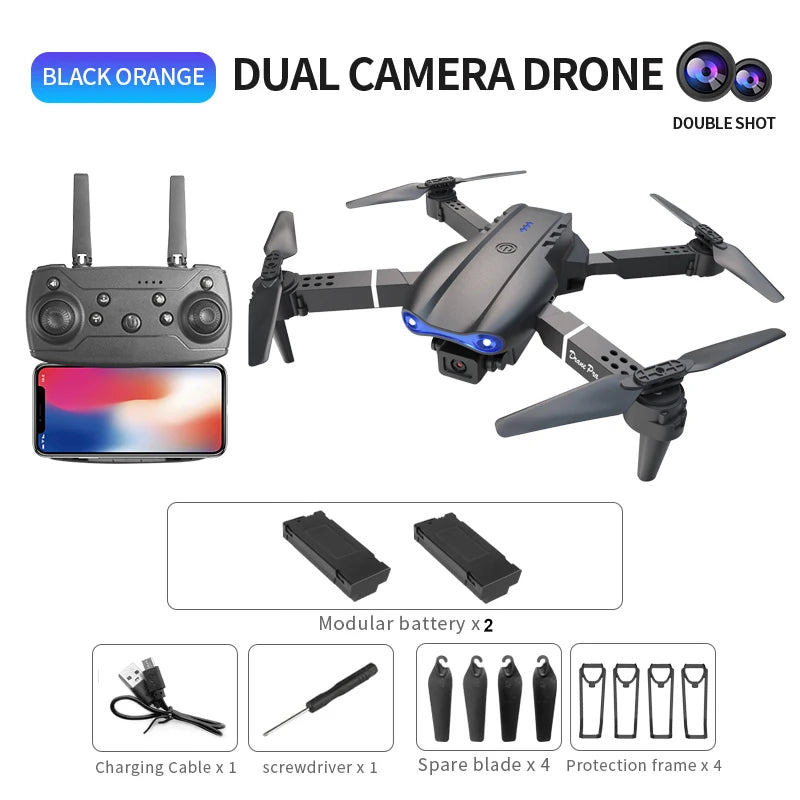 E99 PRO Drone with Flash Professional HD Dual Camera WIFI Obstacle Avoidance RC Helicopters Aerial Photography Quadcopter - Smarsty