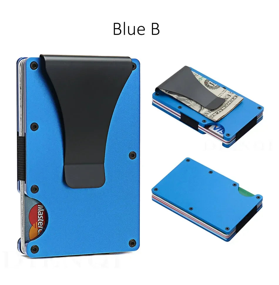 Carbon Fiber Metal Minimalist Slim Credit Card Holder Wallet Carteira for Men Cartera Tarjetero Hombre RFID Bank Cardholder Case