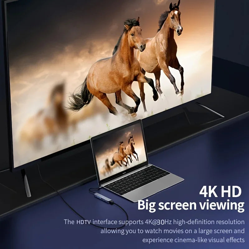 Type C HUB 4K 30Hz USB C To HDTV-compatible PD 100W Adapter For Macbook Air Pro Samsung USB 3.0 HUB Multi Splitter Converter