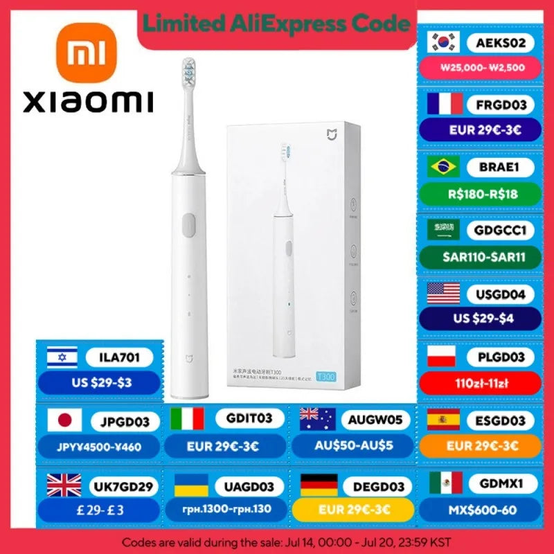 Xiaomi Mijia T300 Waterproof Electric Toothbrush for Whitening - Smarsty
