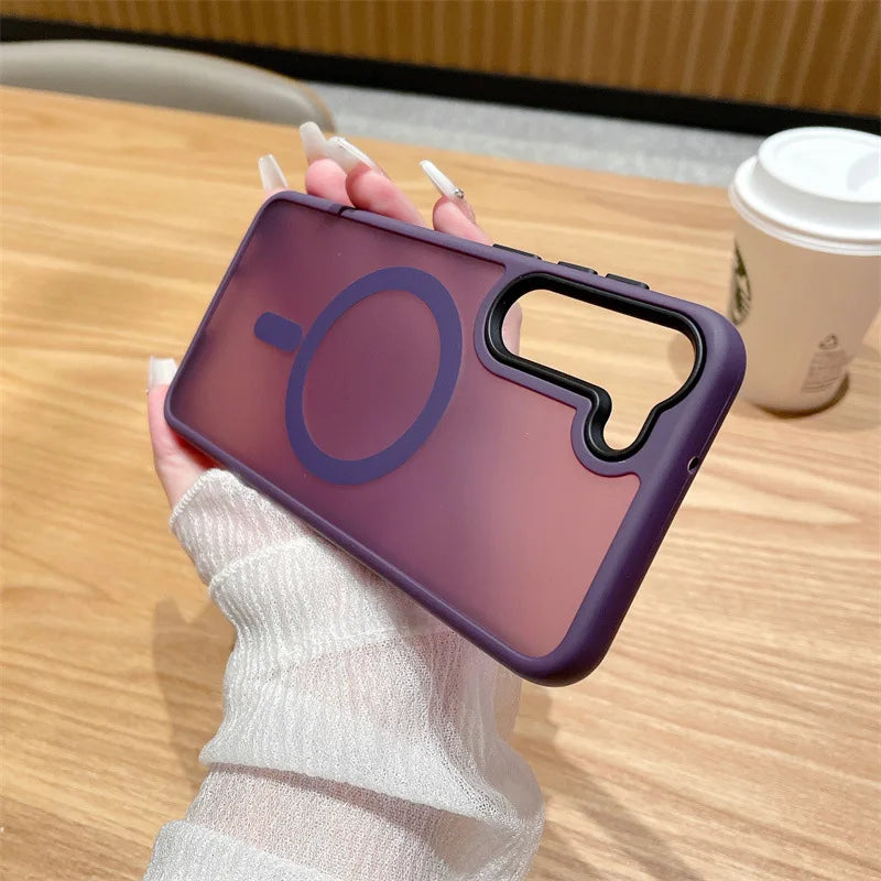 Matte Translucent Galaxy Phone Case With Magnetic Closure - Smarsty