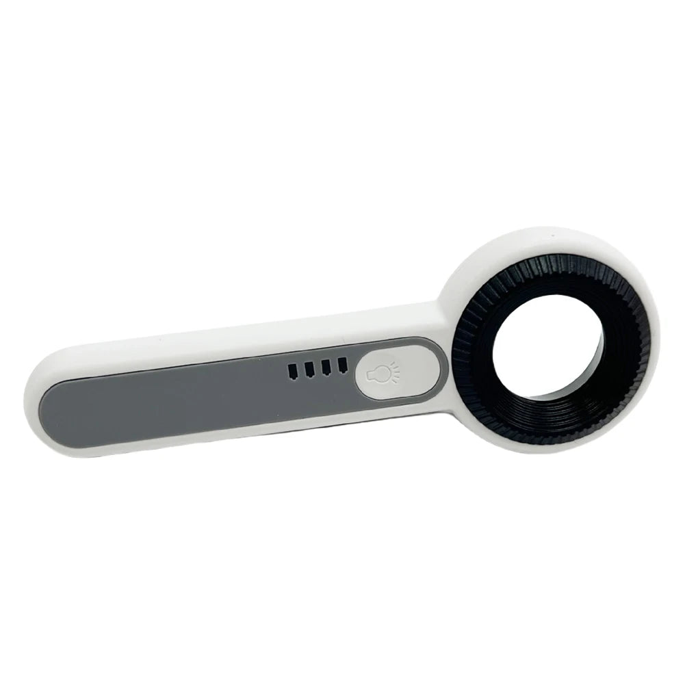 60X Handheld Magnifier Rechargeable Illuminated Magnifying Glass Wear Resist Lighting Book Magnifier for Seniors Reading Repair