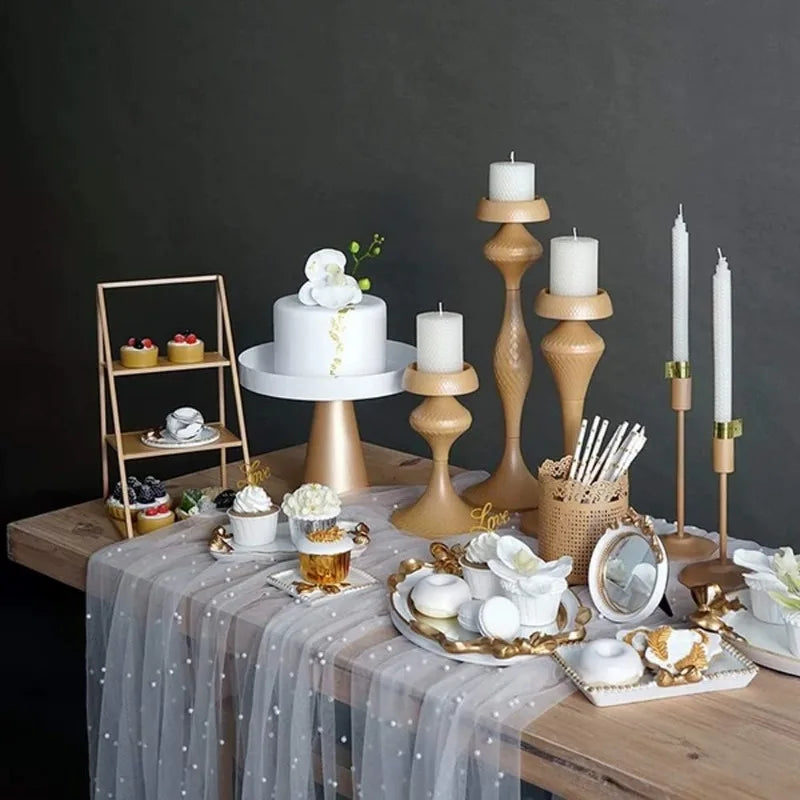 White Pearl Lace Table Runner for Elegant Events - Smarsty