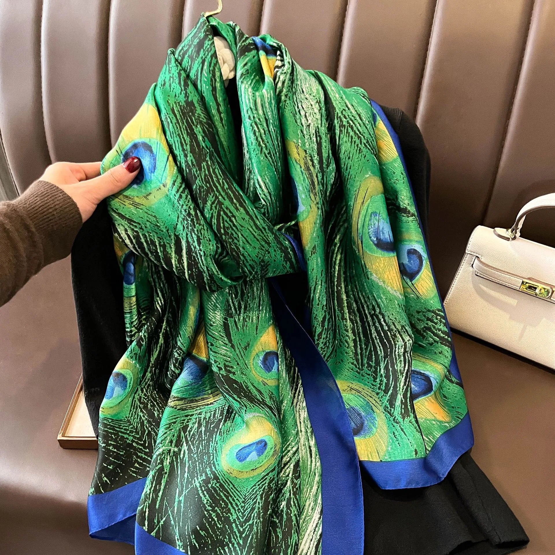 Large Silk Scarf for Women Soft Stylish Summer Wrap - Smarsty