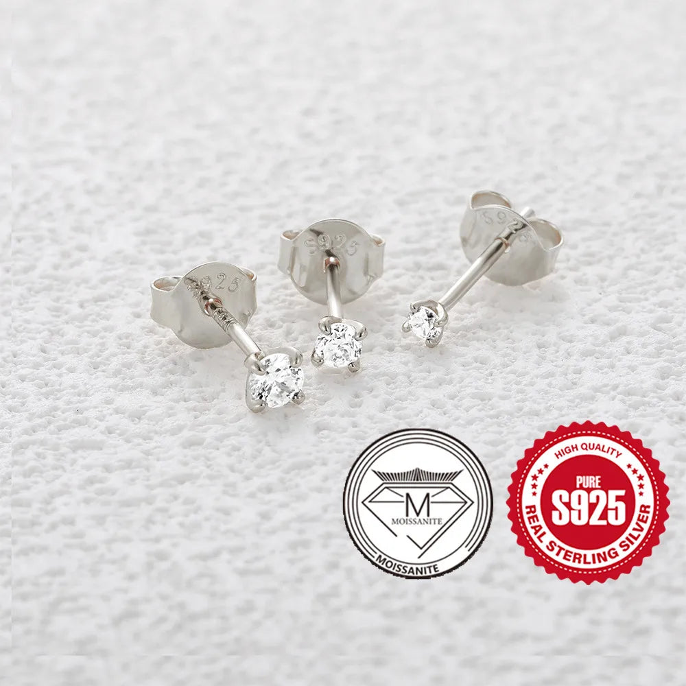 Moissanite Stud Earrings 0.5 To 1.2 Carat Sterling Silver - Smarsty