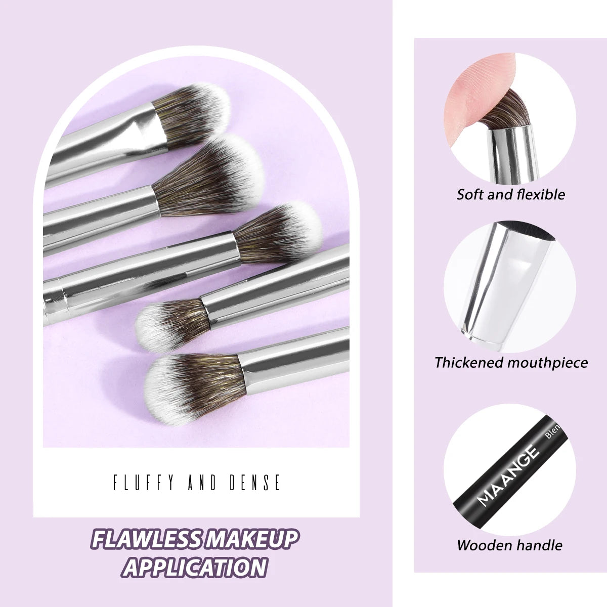 MAANGE 5 Piece Eye Shadow Brush Set for Flawless Makeup - Smarsty