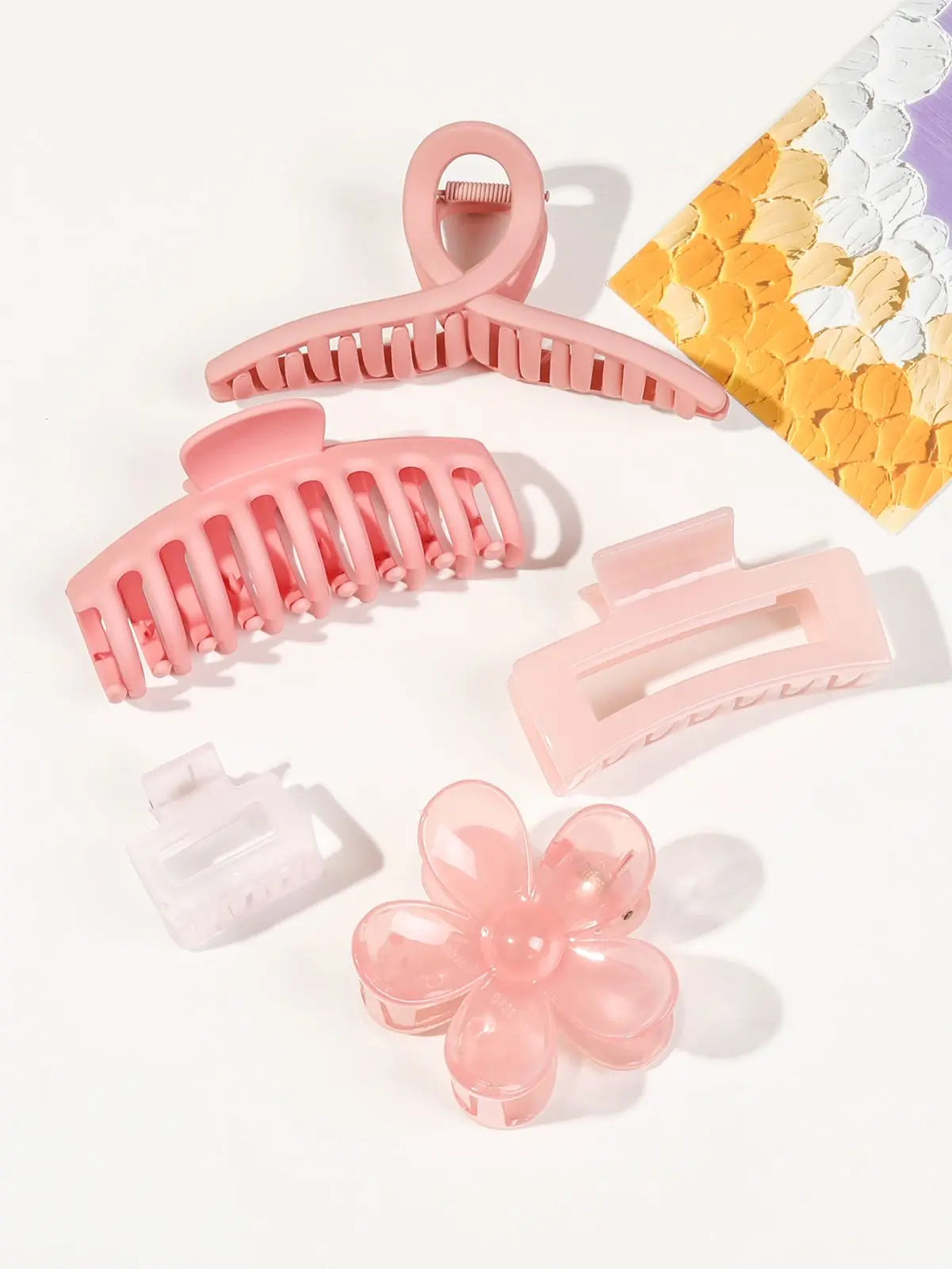 Mixed Color Hair Claw Clips Strong Hold For Curly Hair - Smarsty
