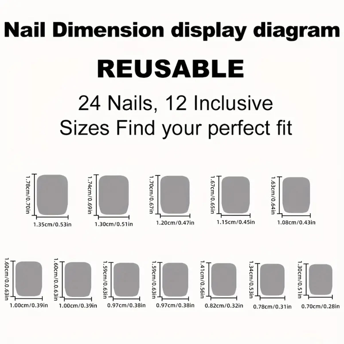 24 Piece Short Square Fake Nails with Colorful French Design - Smarsty