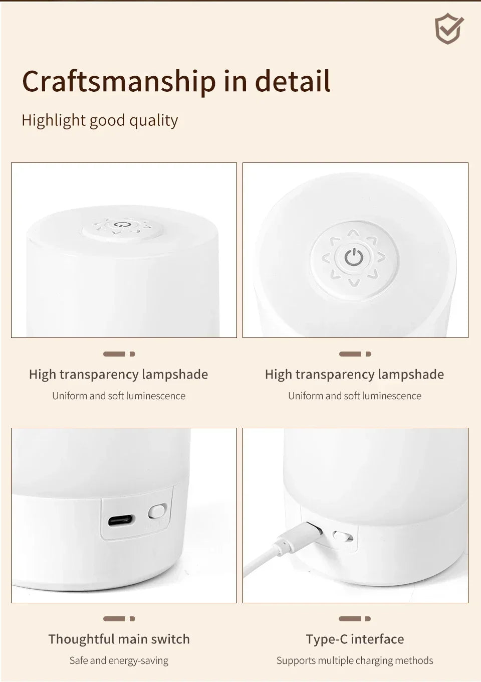 LED Rechargeable Night Lamp with Remote Control - Smarsty