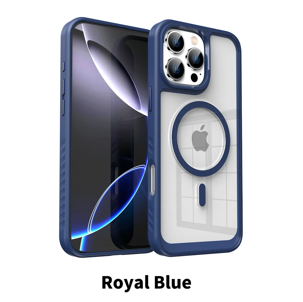 Luxury Acrylic Clear For Magsafe Magnetic Phone Case For iPhone 15 14 13 12 16 17 Pro Max Wireless Charge Bumper Protector Cover
