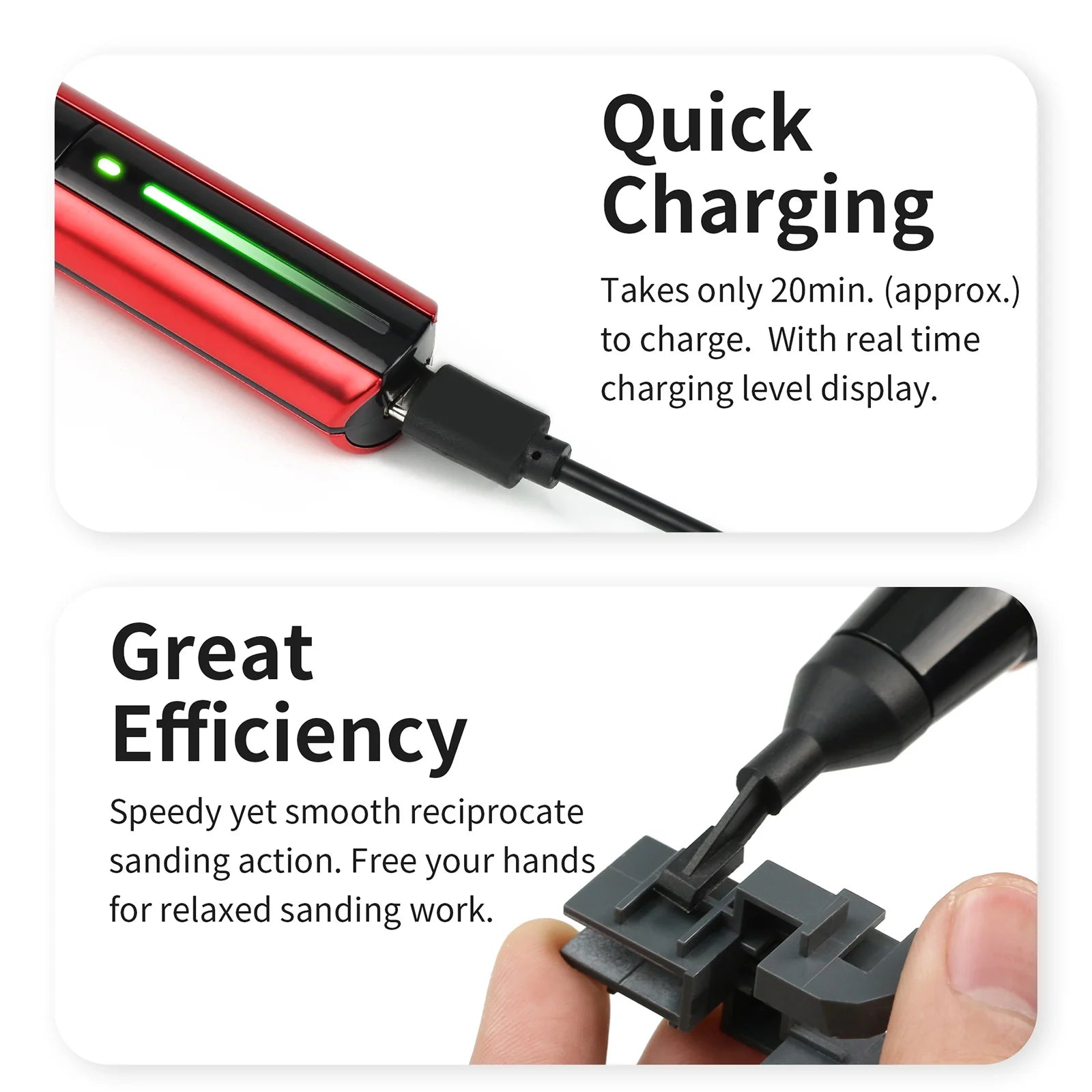 DSPIAE ES-A DIY Reciprocating Sander Electric Grinding Pen Plastic Model Sanding Paper Head for Military Model Craft Tools Hobby