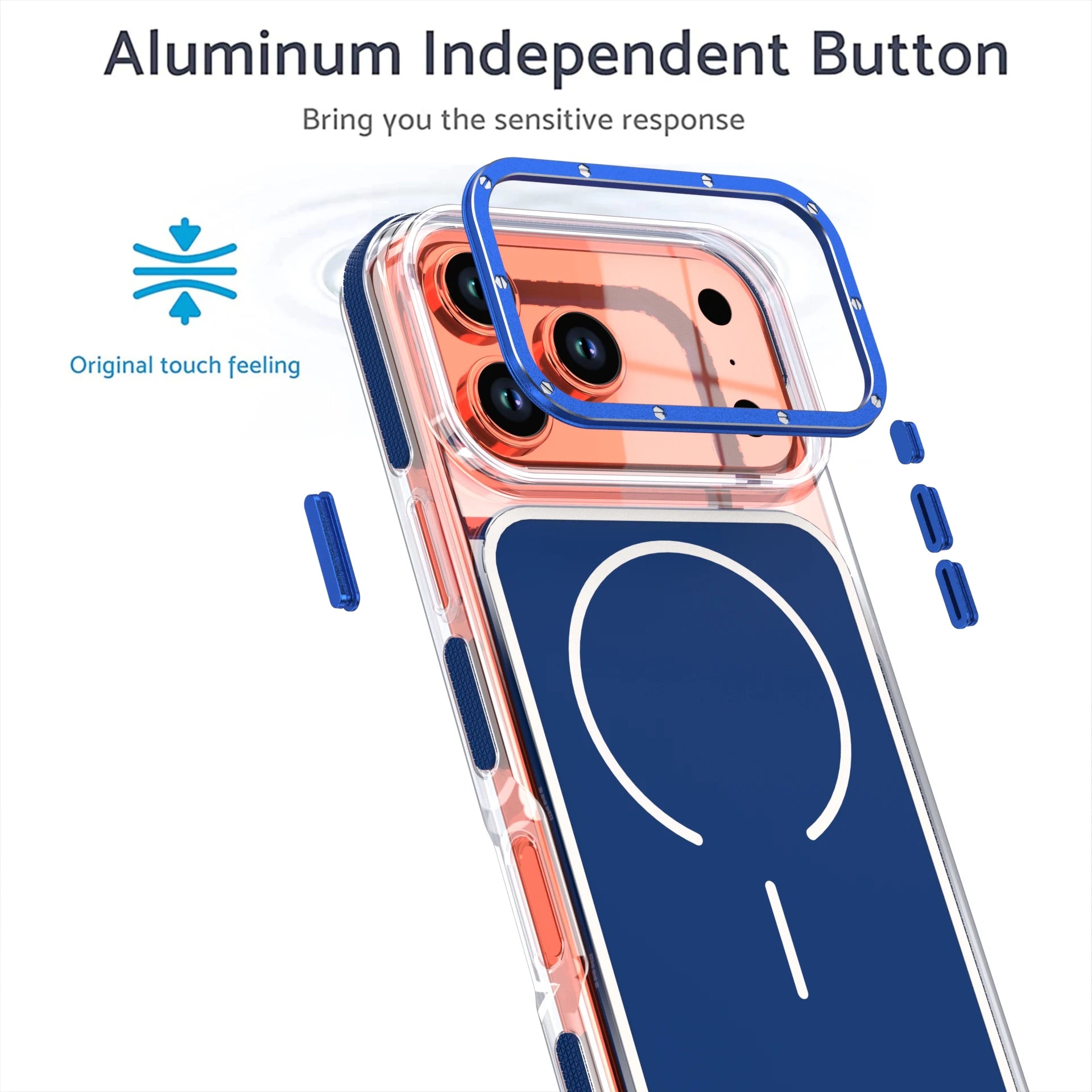 Luxury Two Tone Border Clear Strong Magnetic Phone Case for IPhone 17 Air 16 15 14 Plus 13 12 17 Pro Max 16e For Magsafe Cover