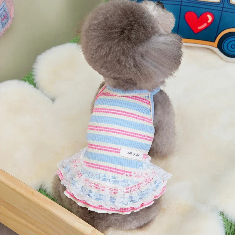 Colorful Striped Dog Dress for Summer Fun - Smarsty