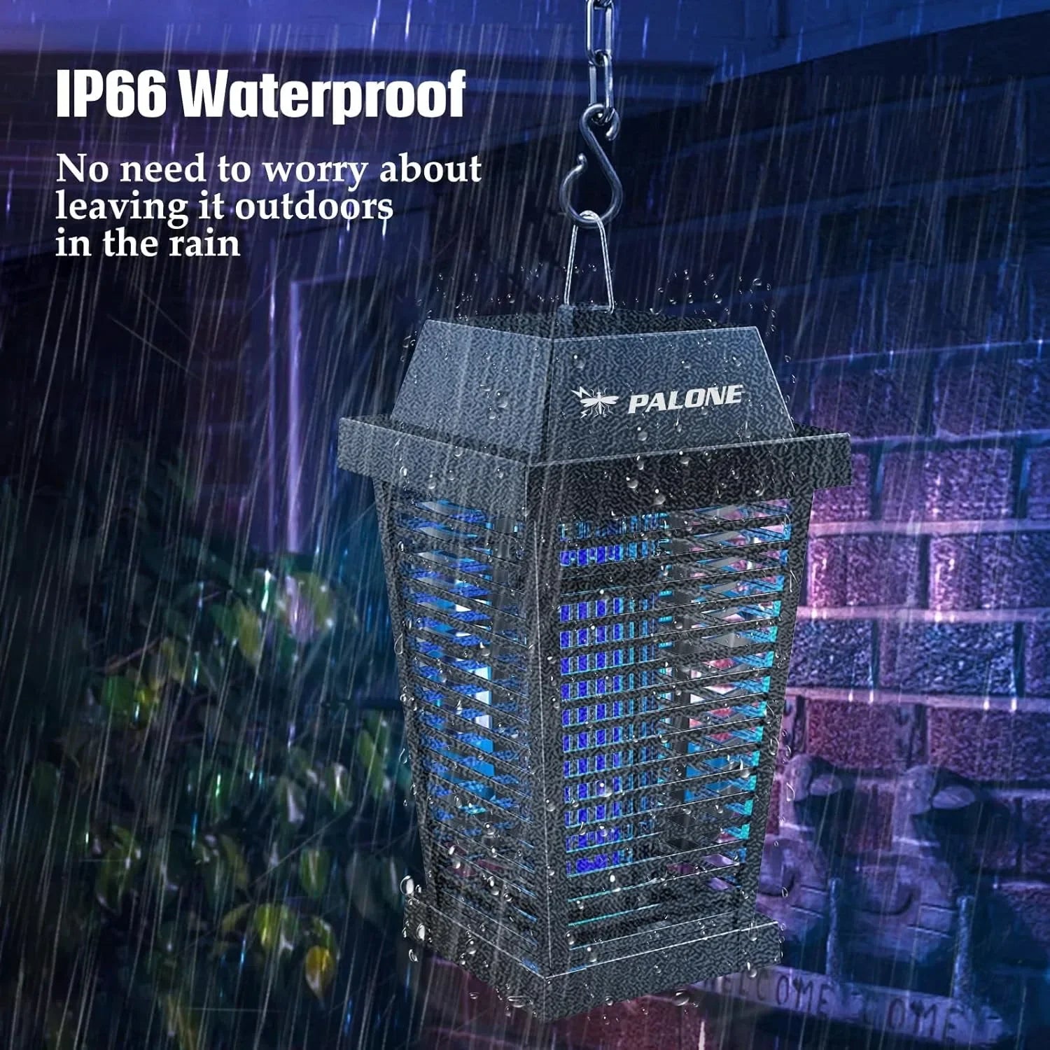 Solar Bug Zapper 4500V Electric Mosquito Zapper Outdoor,USB-C and Solar Panel Dual Charging Electric Zapper Racket with UV Light