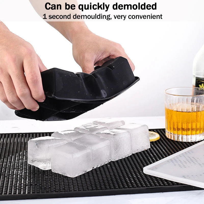 4/6/8/15 Grid Big Ice Tray Mold Giant Jumbo Large Food Grade Silicone Ice Cube Square Tray Mold DIY Ice Maker Ice Cube Tray - Smarsty