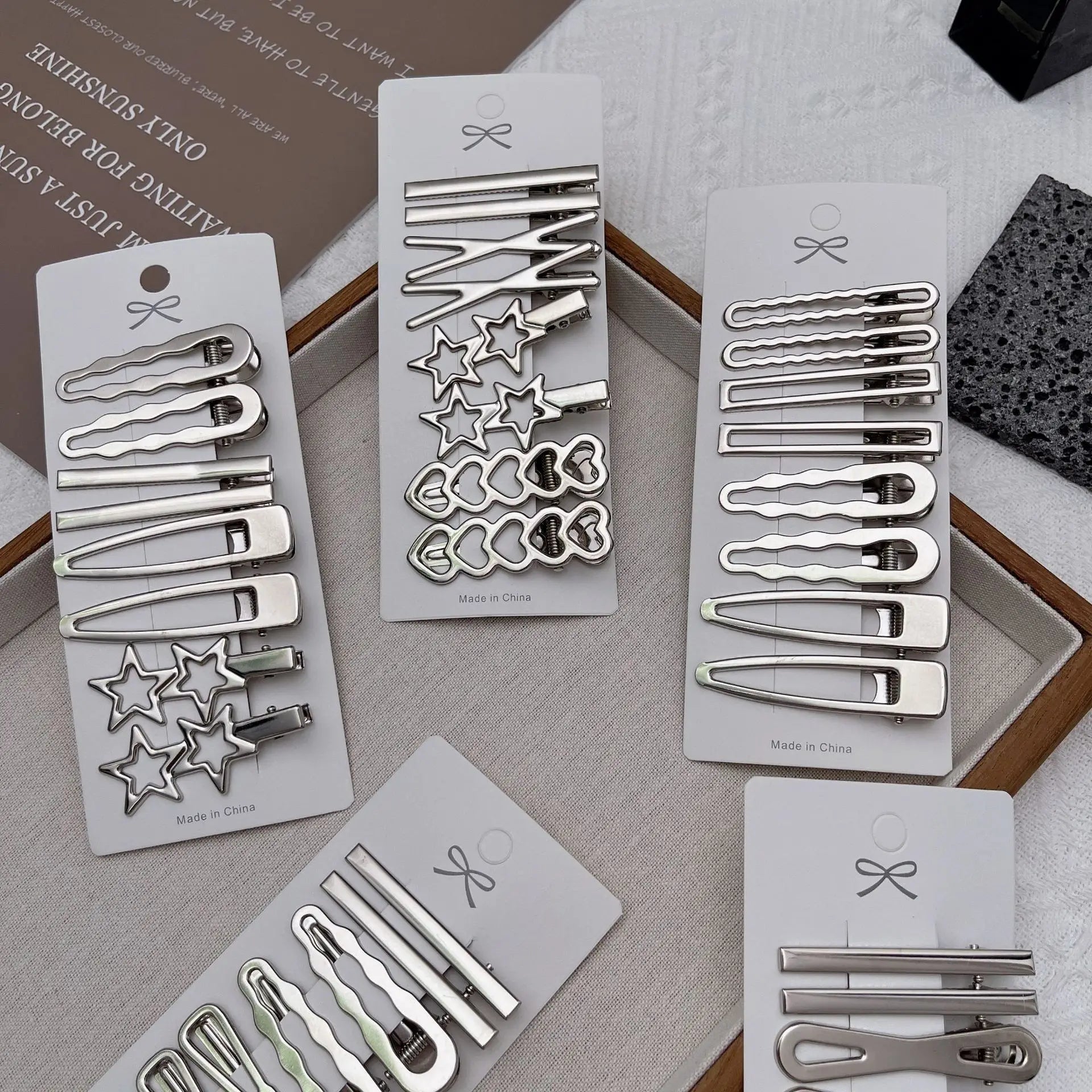 Silver Metal Duckbill Hair Clips for Stylish Women - Smarsty