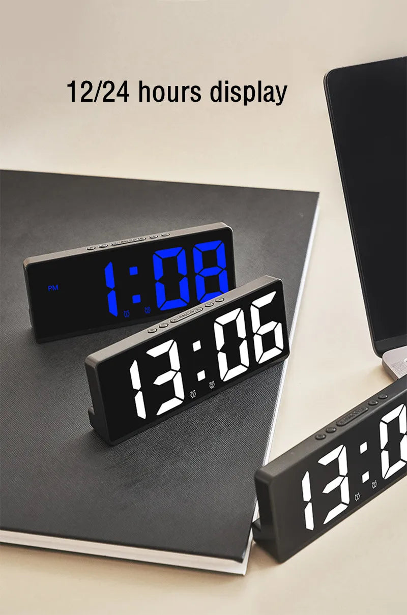 Large Number LED Alarm Clock with Color Nightlight - Smarsty