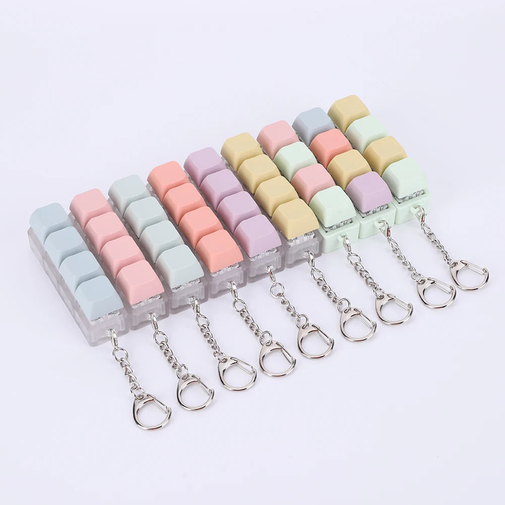 4 Keys Keyboard Keycaps Fidget Toy DIY Finger Keycaps Party Stress Relief Keyboard Caps Finger Button Fidget Decompression Toys - Smarsty