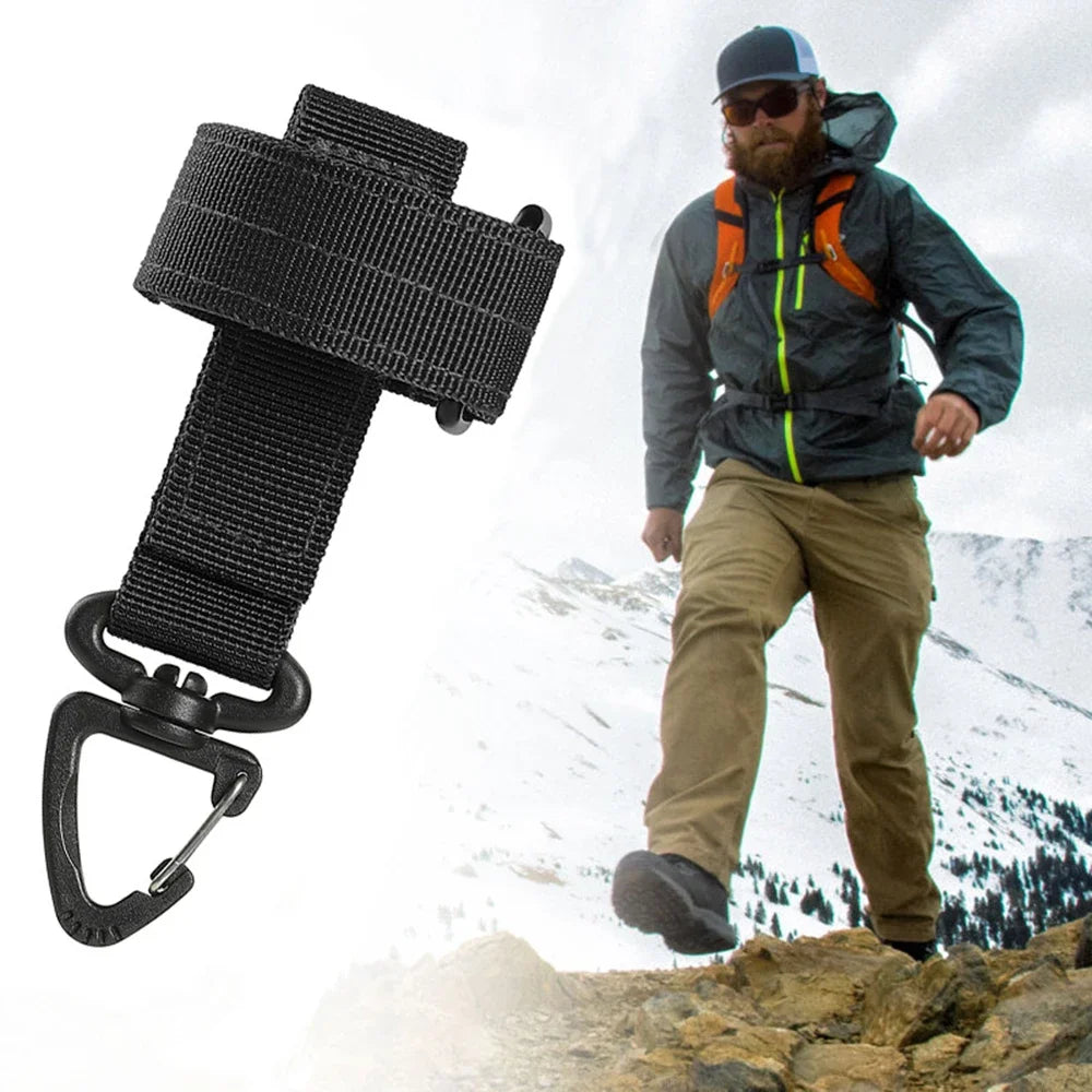 Outdoor Tactical Multi-purpose Nylon Hook Gloves Safety Clip Climbing Rope Camping Hanging Buck for Outdoor Camping