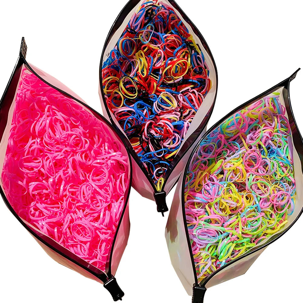 Girls Colorful Rubber Hair Ties Pack Durable Gentle - Smarsty