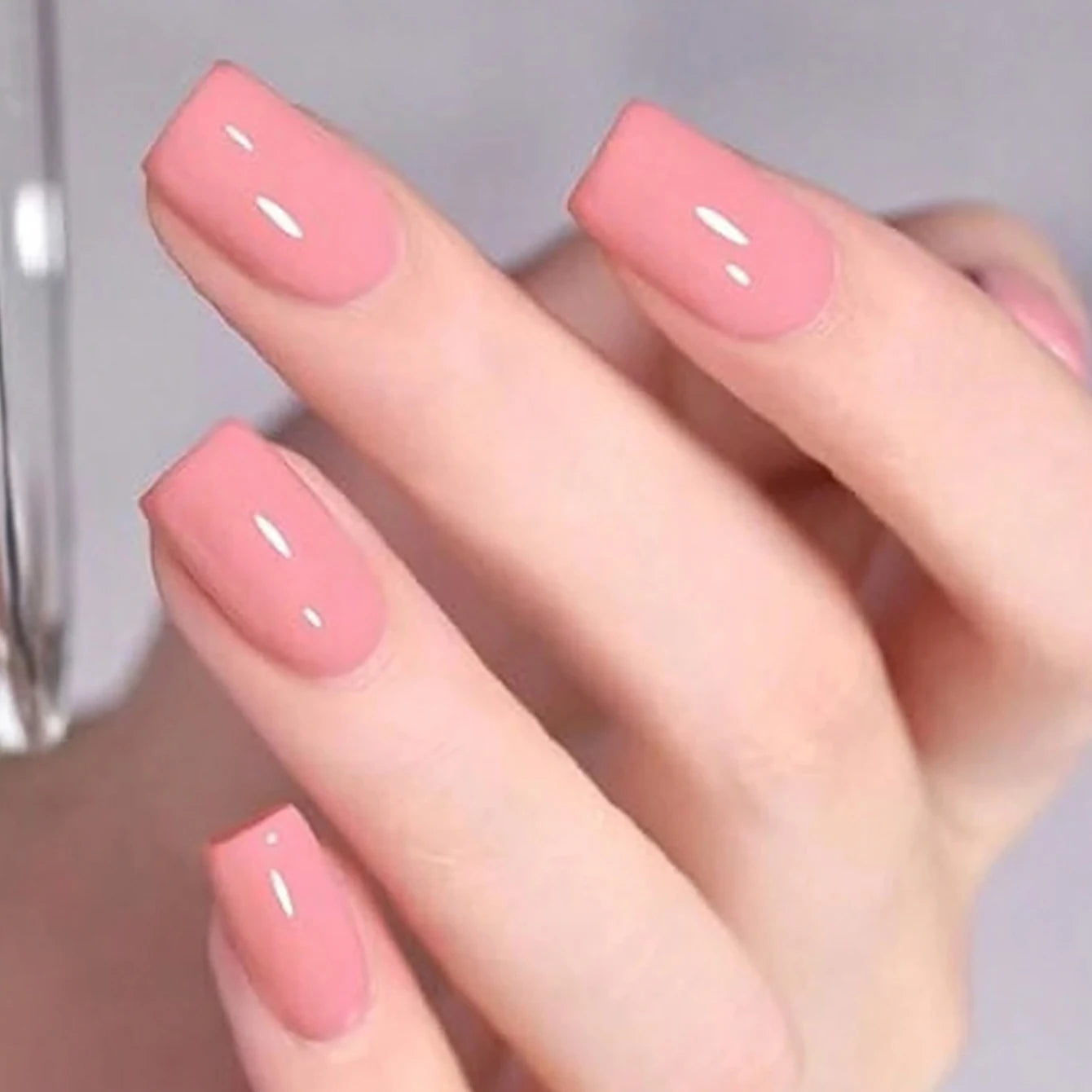 Medium White Square Press On Nails 24PCS for Parties - Smarsty