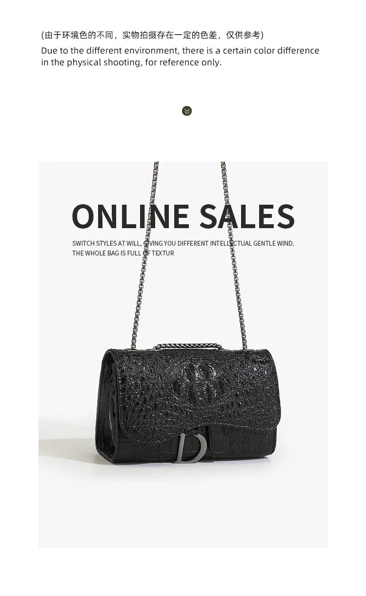 Luxurious Women's Sequined Crossbody Handbag With Chains - Smarsty