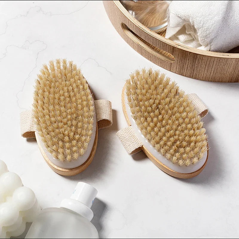 Natural Bristle Bath Brush for Soft Skin Massage - Smarsty