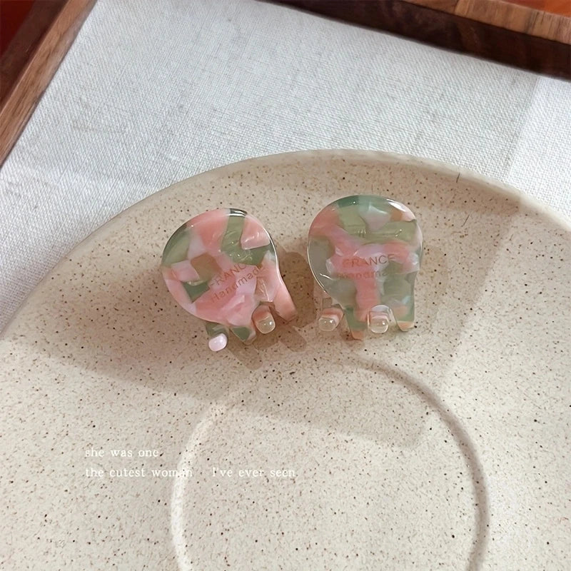 Mini Acetate Hair Claw Set Small Cute Elegant Secure Grip - Smarsty