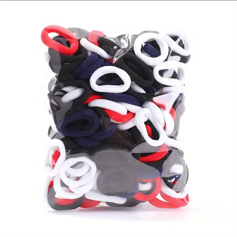 100 Pack Colorful Nylon Hair Ties For Kids Gentle Soft - Smarsty