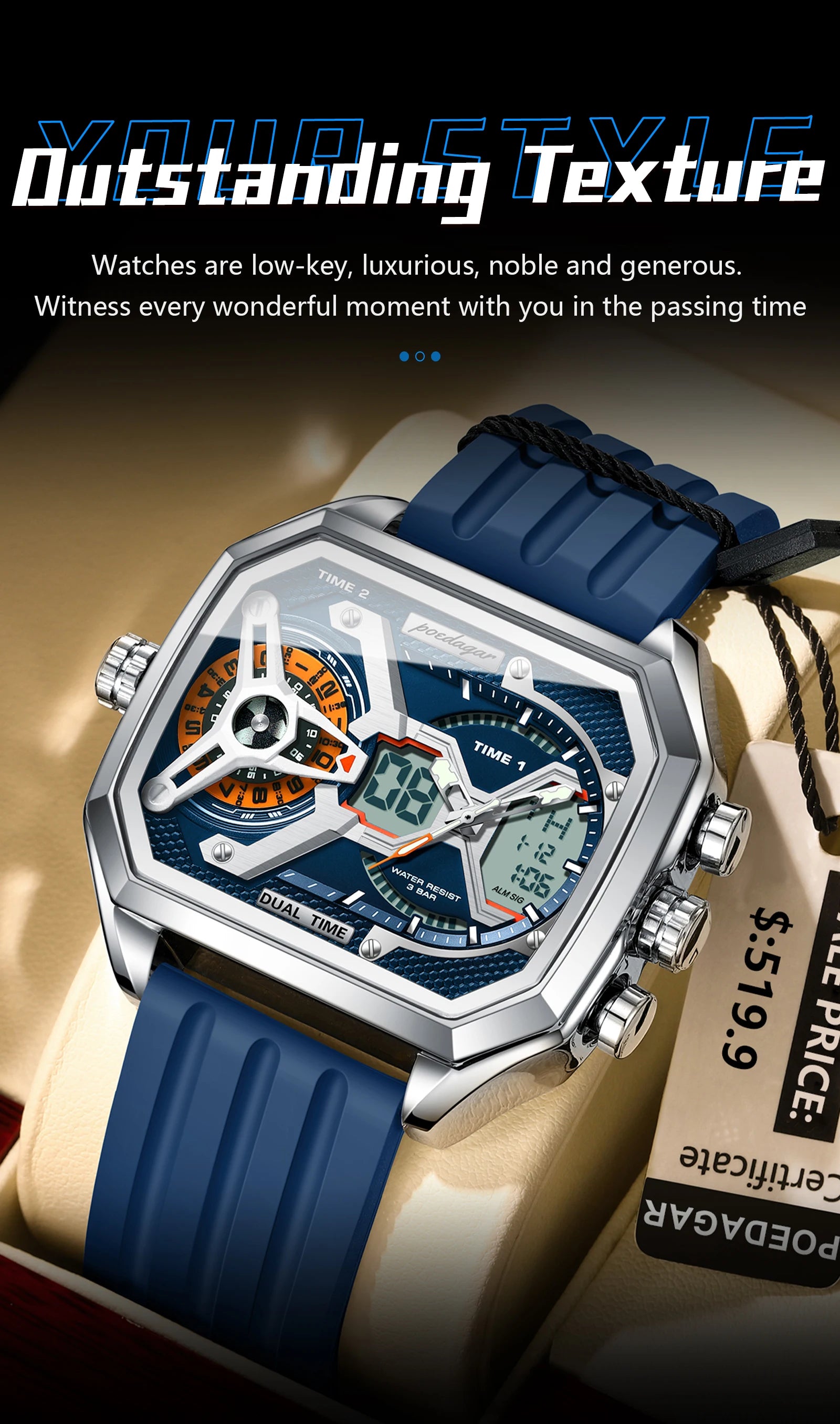 Luxury Men’s Luminous Quartz Watch with LED Calendar - Smarsty