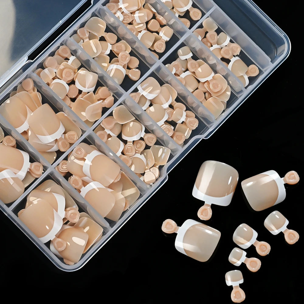 120Pcs French Fake Toenails in 9 Colors for Summer Style - Smarsty