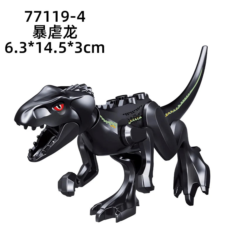 Jurassic World 3 Brutal Raptor Building Blocks Dinosaur Bricks Tyrannosaurus Indominus I-Rex Assemble Toy For Children by Smarsty