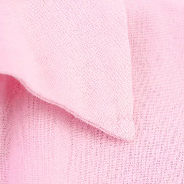 HipSeam Wide Sleeved Shirt Women Spring Asymmetric Hem Button Women's Shirts Simple Lady Johnny Collar Linen Shirts & Blouses - Smarsty