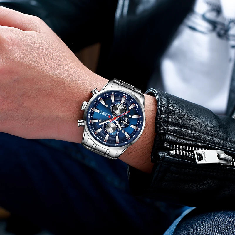 Luxury CURREN Quartz Men’s Watch Waterproof Sport Chronograph - Smarsty
