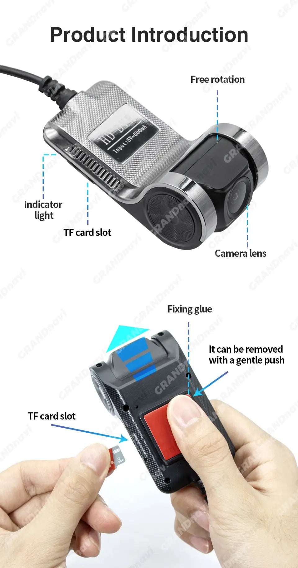 HD Car Dash Cam ADAS 720P Voice Alarm USB MemoryCard - Smarsty